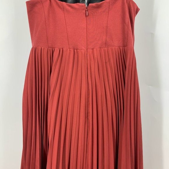 By Anthropologie Women's Sweetheart Bodice Pleated Midi Dress Size L - Picture 8 of 16